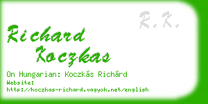 richard koczkas business card