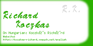 richard koczkas business card